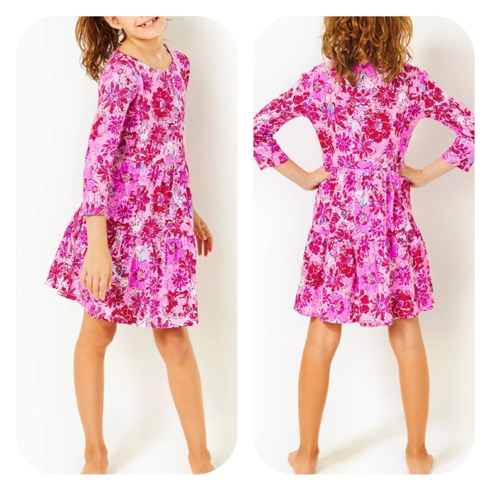 {Lilly Pulitzer} Mini Geanna Cotton Dress in Lilac Thistle In The Wild Flowers